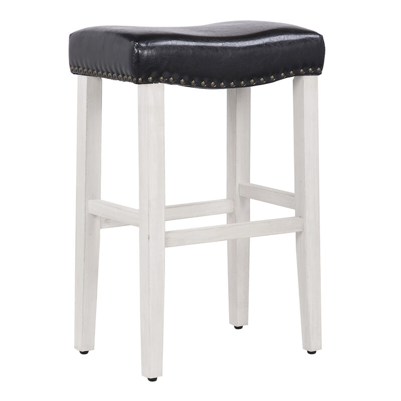 WestinTrends 29" Upholstered Saddle Seat Bar Stool (Set of 2)