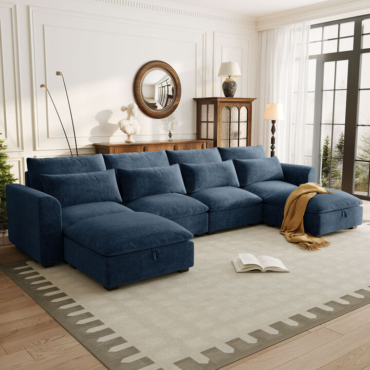 Merax Modular Corner Sofa with 2 Ottomans