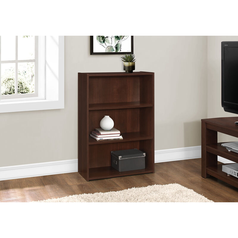 Monarch Specialties I 7475 Bookshelf, Bookcase, 4 Tier, 36"H, Office, Bedroom, Laminate, Brown, Transitional