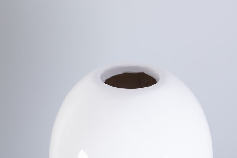 39" Tall White Narrow Unique Fiberglass Modern Floor Vase