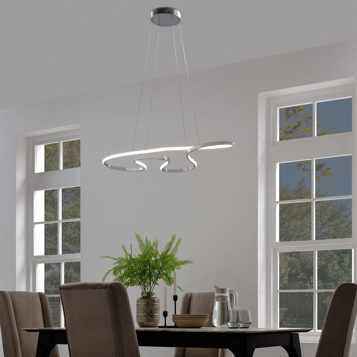 Shanghai Chandelier Chrome Metal Integrated LED Dimmable