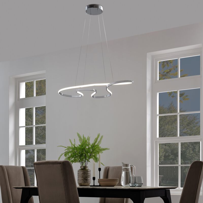 Shanghai Chandelier Chrome Metal Integrated LED Dimmable