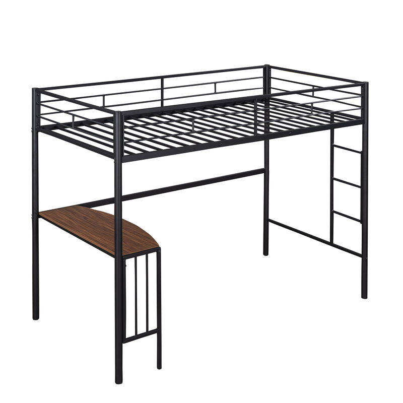 Merax Metal Loft Bed with Desk and Ladder