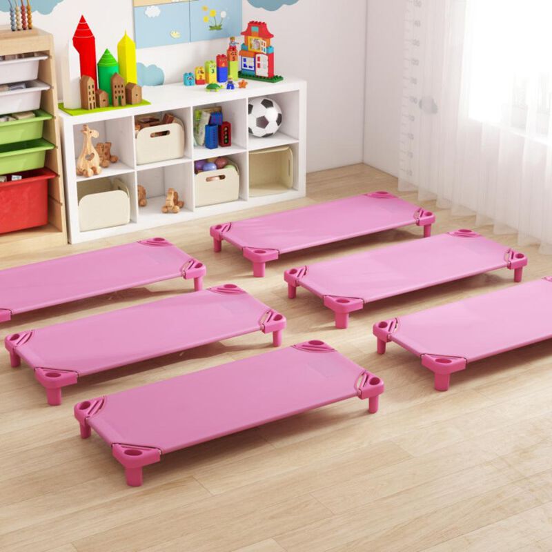 Hivvago Kids Stackable Daycare Cot Pack of 6 with Detachable Oxford Cloth