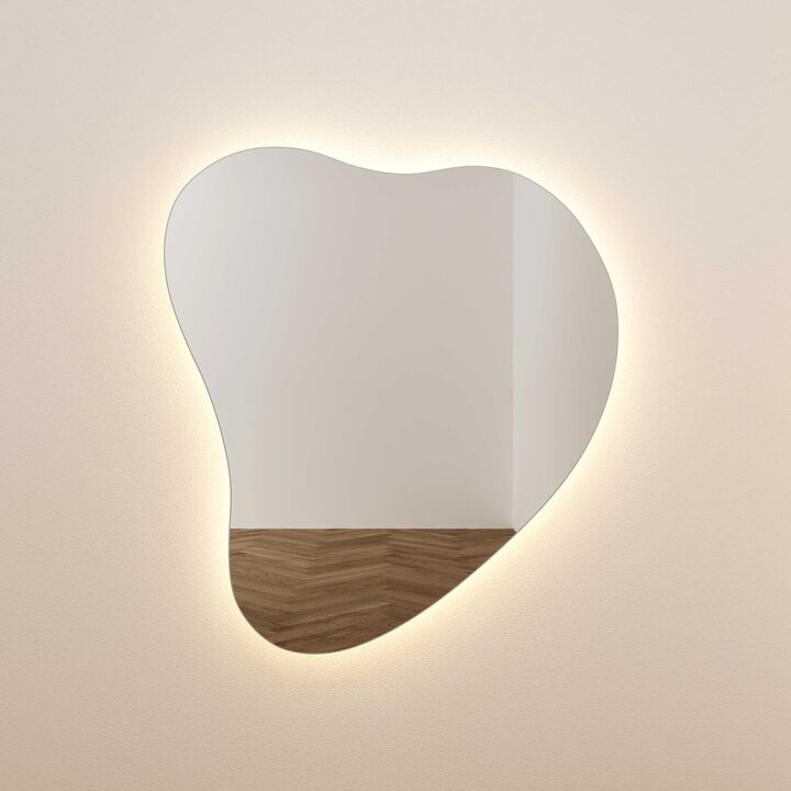 Phoebe LED Teardrop Black Tinted Wall Mirror