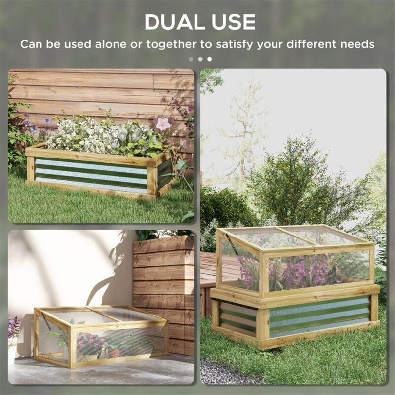 Portable Mini Greenhouse with Raised Garden Bed for Plants and Flowers