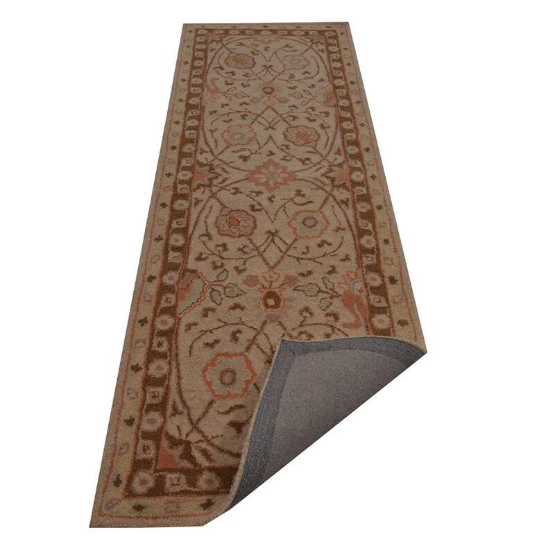 RUGSOTIC CARPETS HAND TUFTED WOOL ECO-FRIENDLY AREA RUGS  - 2'6"x8', Runner Shape, Cream, Classic Oriental Traditional  Design, High Pile Handmade Area Rugs for Living Room, Bed Room (K05202)