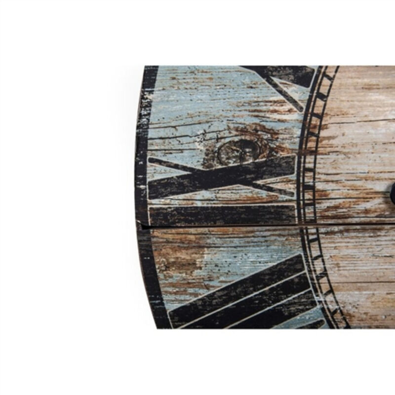 Oversized Parisian Wood Wall Clock – Distressed Finish for Rustic and Farmhouse Style