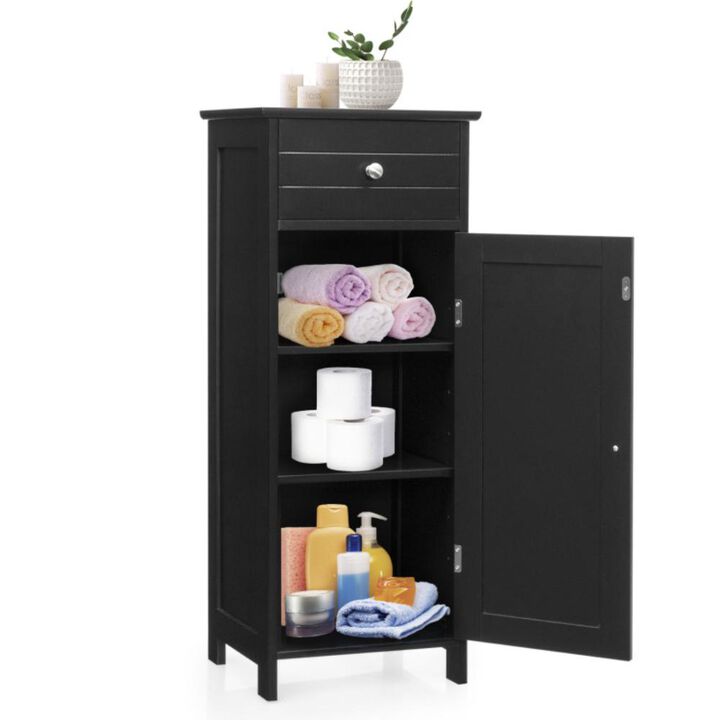 Hivvago Wooden Storage Free-Standing Floor Cabinet with Drawer and Shelf