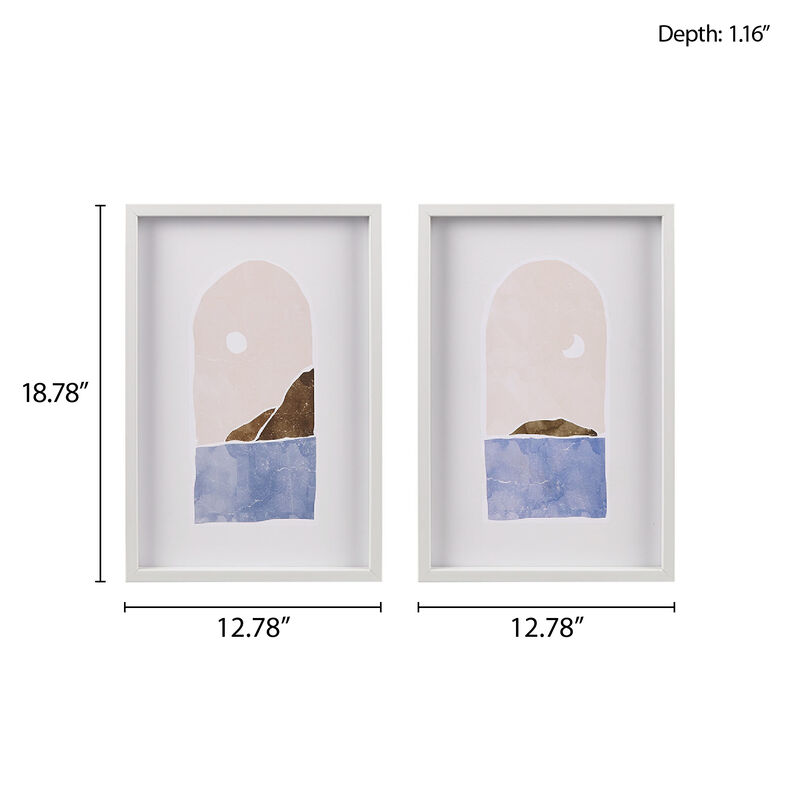 Gracie Mills Bridges 2-Piece Coastal Paradise Framed Wall Art Set