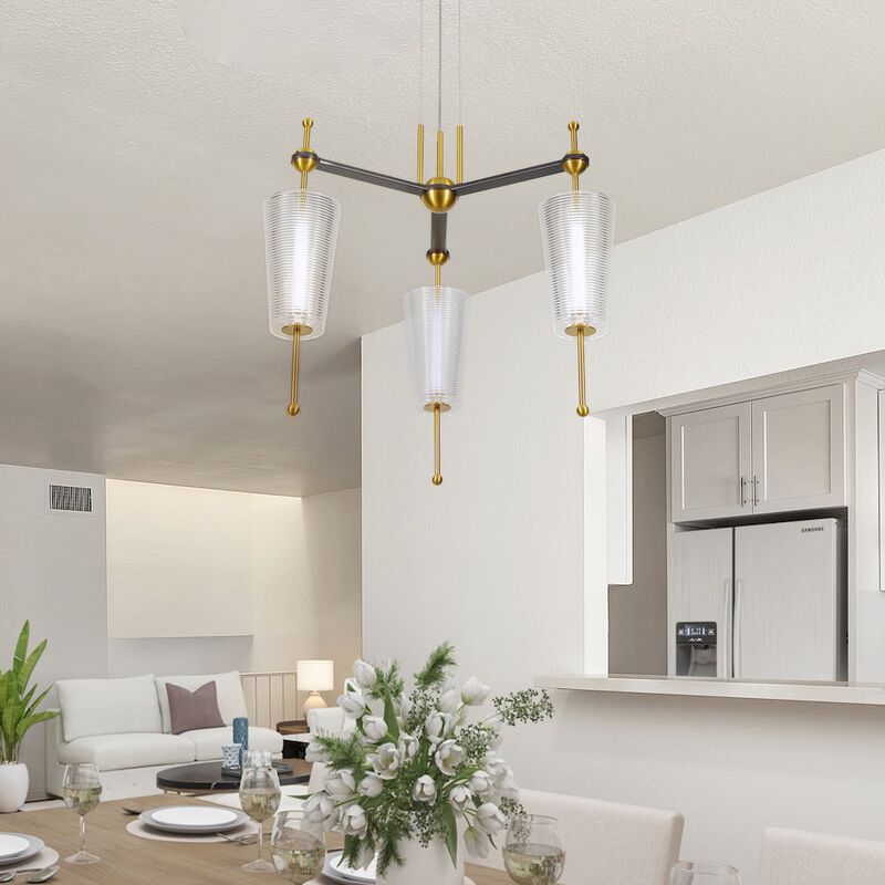 VONN Lighting Integrated LED Pendant Light Height Adjustable Chandelier