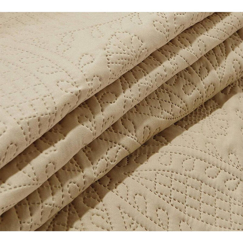 Bedspread Coverlet 3 Pcs Set Oversized Full Size White Color
