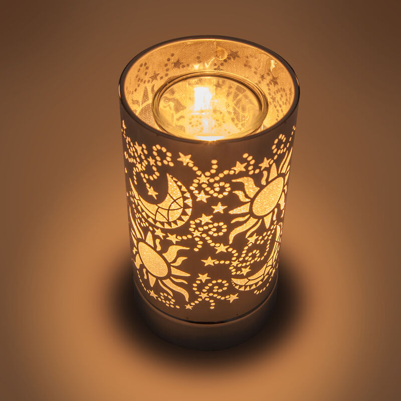 7" Touch lamp/Oil burner/Wax warmer - Silver Galaxy
