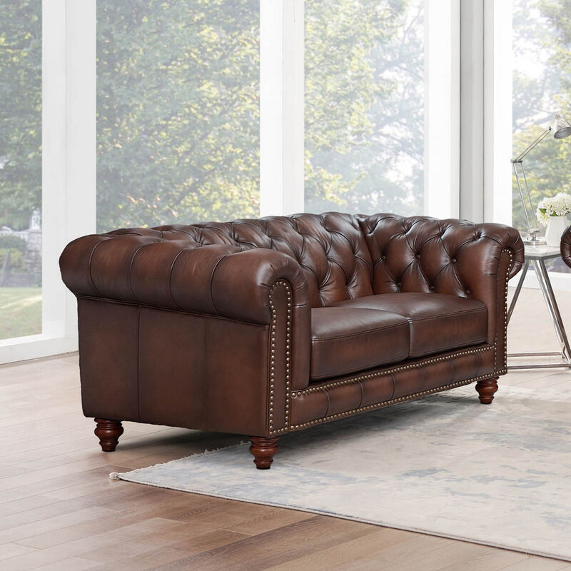Alton Bay Top Grain Leather Loveseat