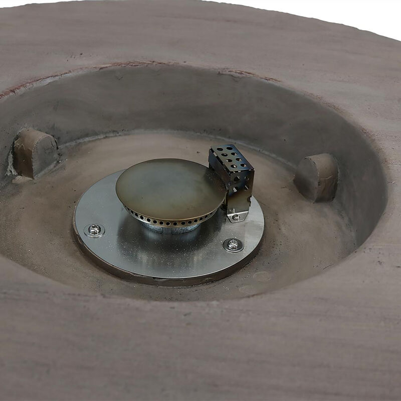 Sunnydaze 29 in Faux Rope Barrel Propane Gas Fire Pit Table with Lava Rocks