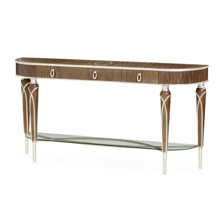 Michael Amini Villa Cherie Console Table - Hazelnut