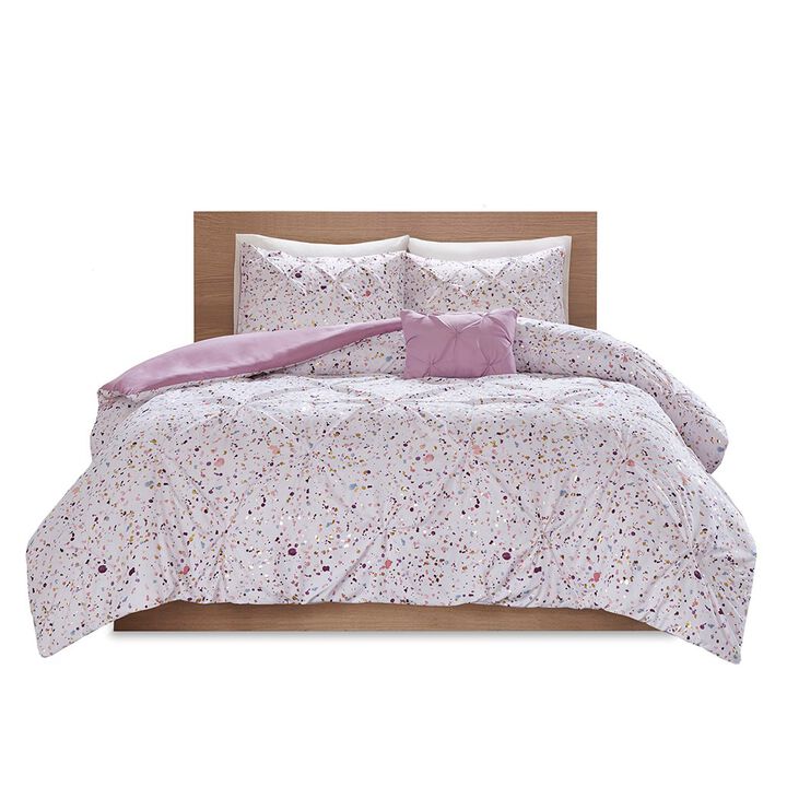 Gracie Mills Athan Metallic Pintuck Duvet Cover Set