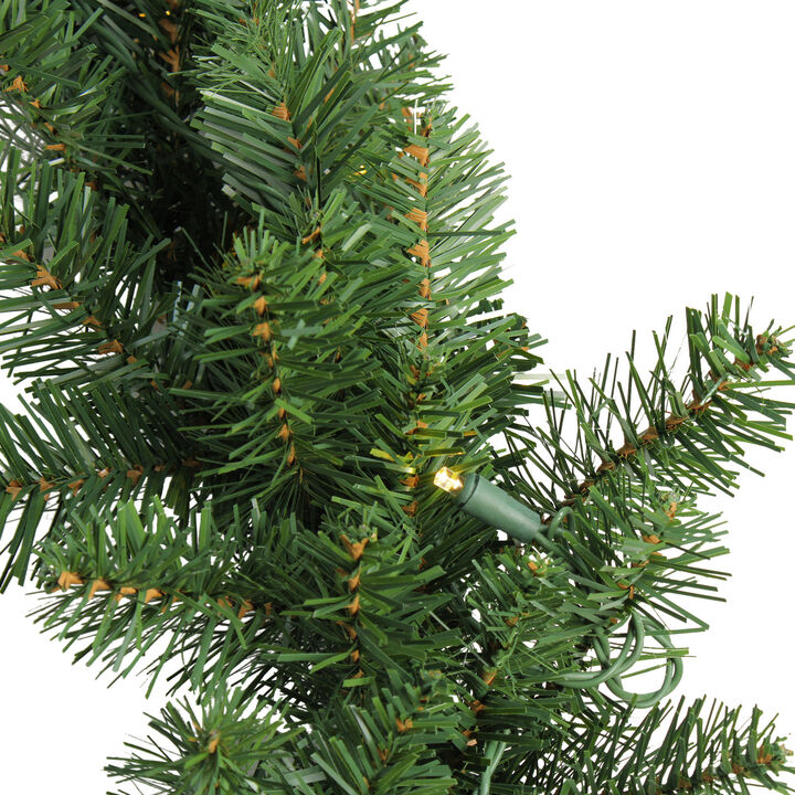 50' x 8" Pre-Lit Buffalo Fir Christmas Commercial Garland - Warm White LED Lights