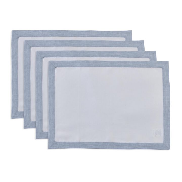 Solino Home 100% Pure Linen Placemats 14 x 19 Inch Set of 4 |Classic