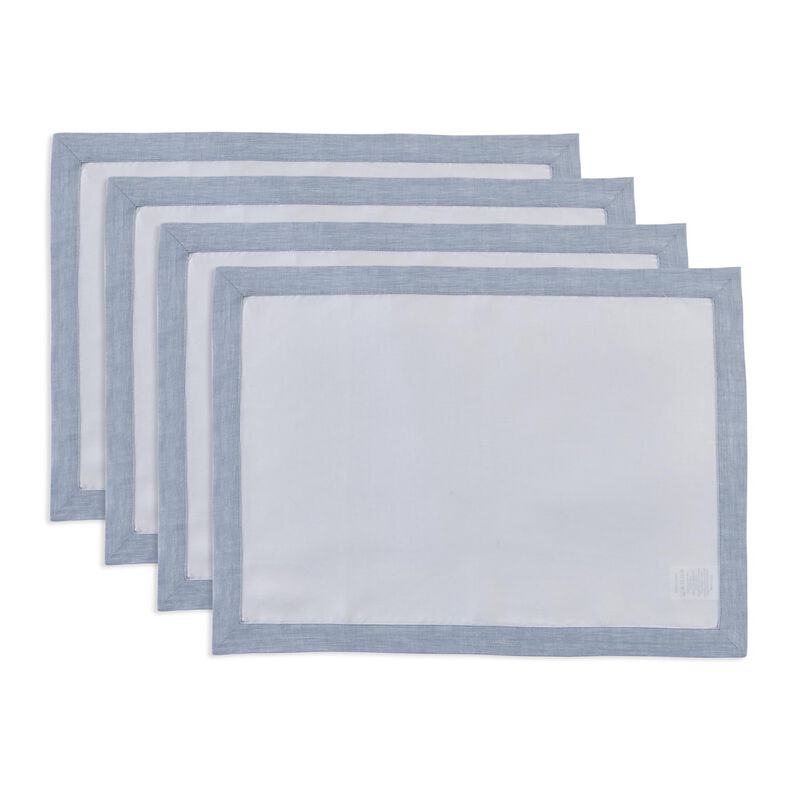 Solino Home 100% Pure Linen Placemats 14 x 19 Inch Set of 4 |Classic