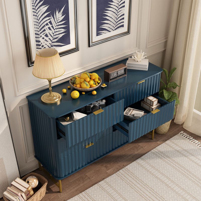 6-Drawer Dresser Chest with Metal Base