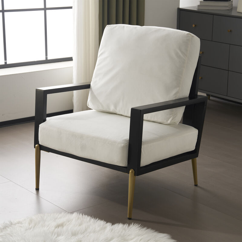 Merax Accent Armchair with Gold Metal Legs