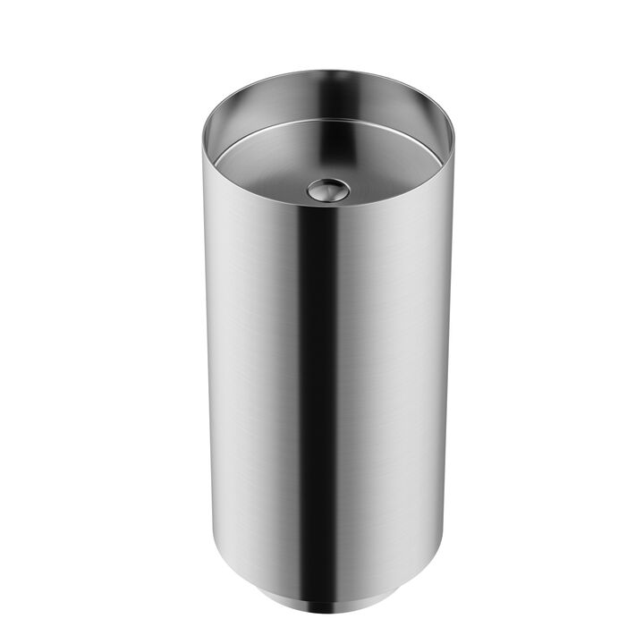 Deluxe stainless steel column basin silver