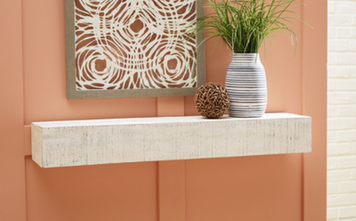 Ashley Cadmon Wall Shelf in Antiqued White
