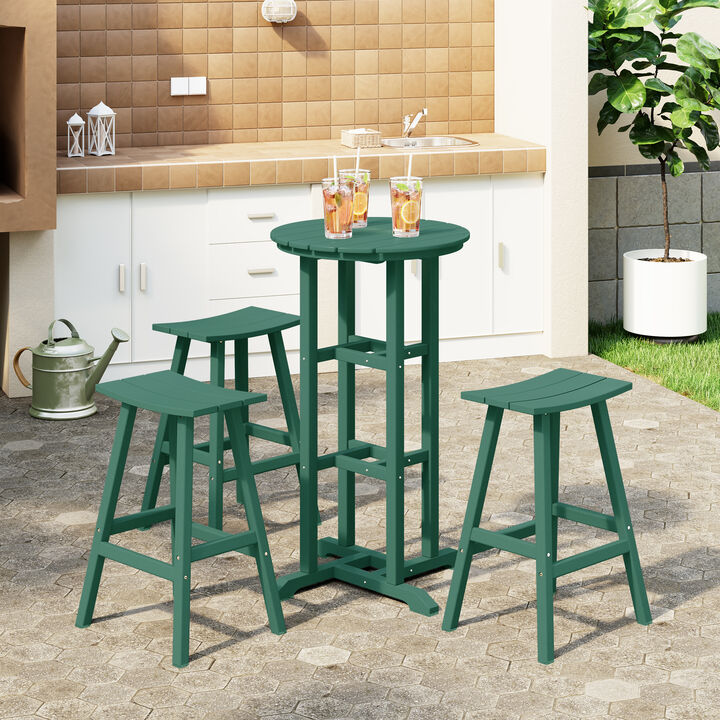 WestinTrends Outdoor Patio Bar Height Table and Bar Stool 3-Piece Dining Set
