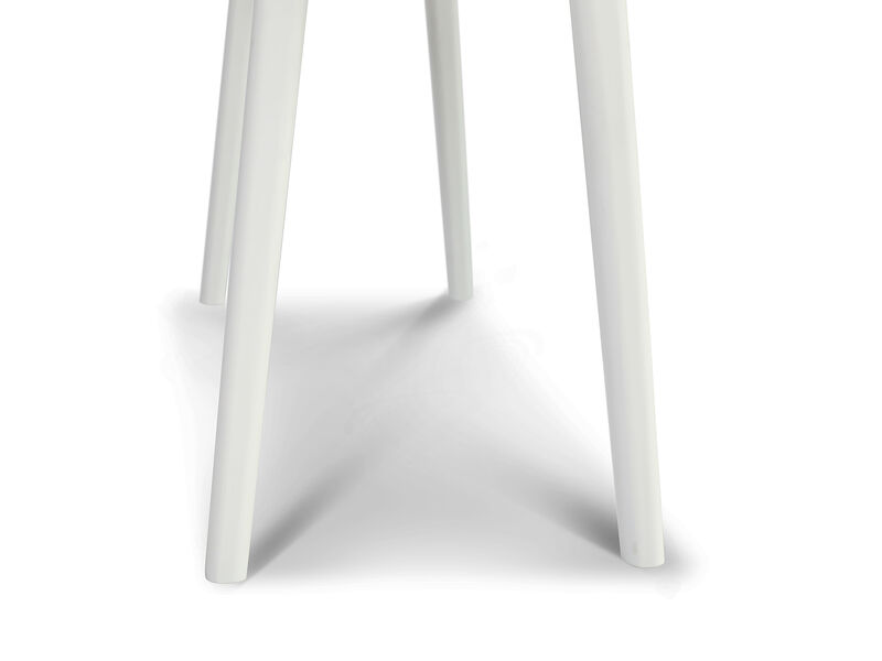 Viola 44"L x 15"W x 30"H Rectangular Italian Carrara White Marble Writing Desk with Oak Legs