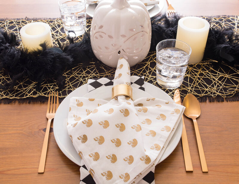 14" x 72" Metallic Gold Colored Woven Paper Table Runner