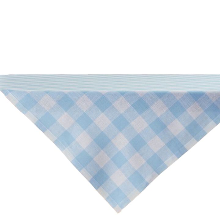 Solino Home 100% Pure Linen Table Throw 52 x 52 Inch | Buffalo Check