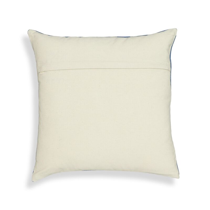 Indigo Triangles Cotton 20" Square Accent Pillow