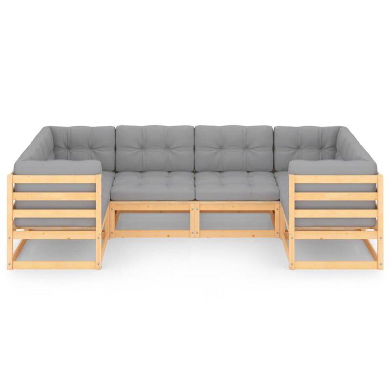 vidaXL 6 Piece Garden Lounge Set with Cushions Solid Pinewood