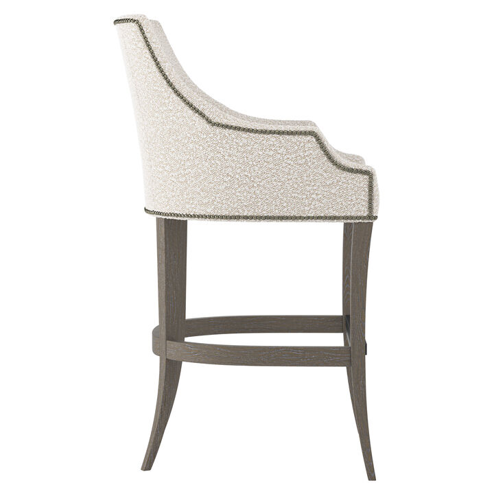 Keeley Fabric Bar Stool with Brown Legs
