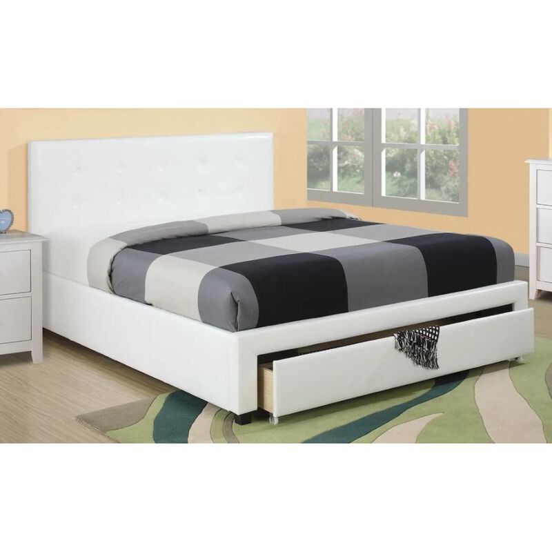 Bedroom Furniture Storage Under Bed Queen Size Bed PU Leather