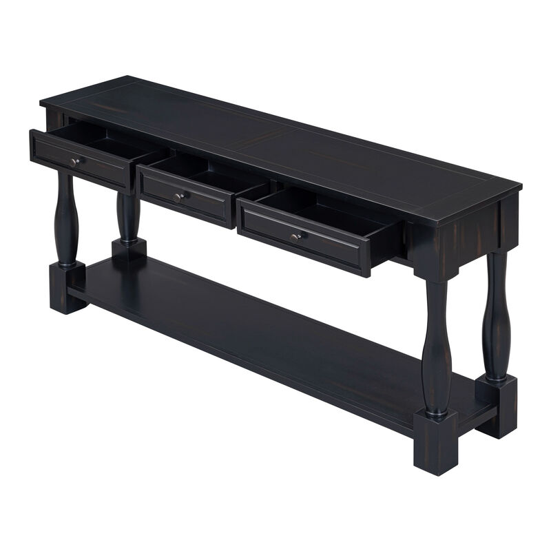 Merax Long Console Table with 3 Drawers
