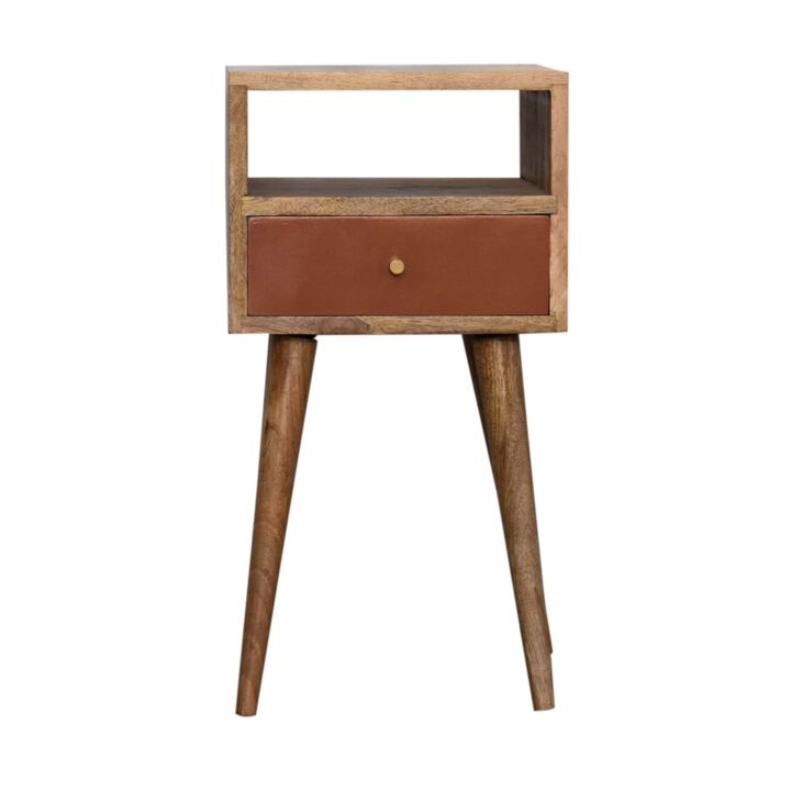 Mini Brick Red Hand  Painted  Solid Wood 1 Drawer NightStand