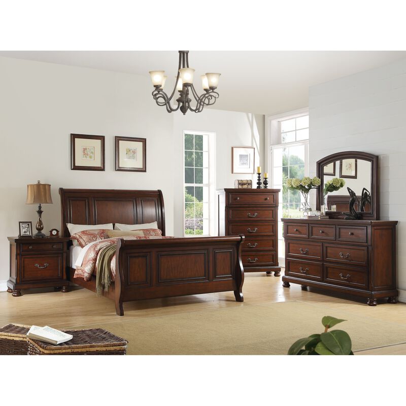 Streamdale Cherry Finish Nightstand with Storage
