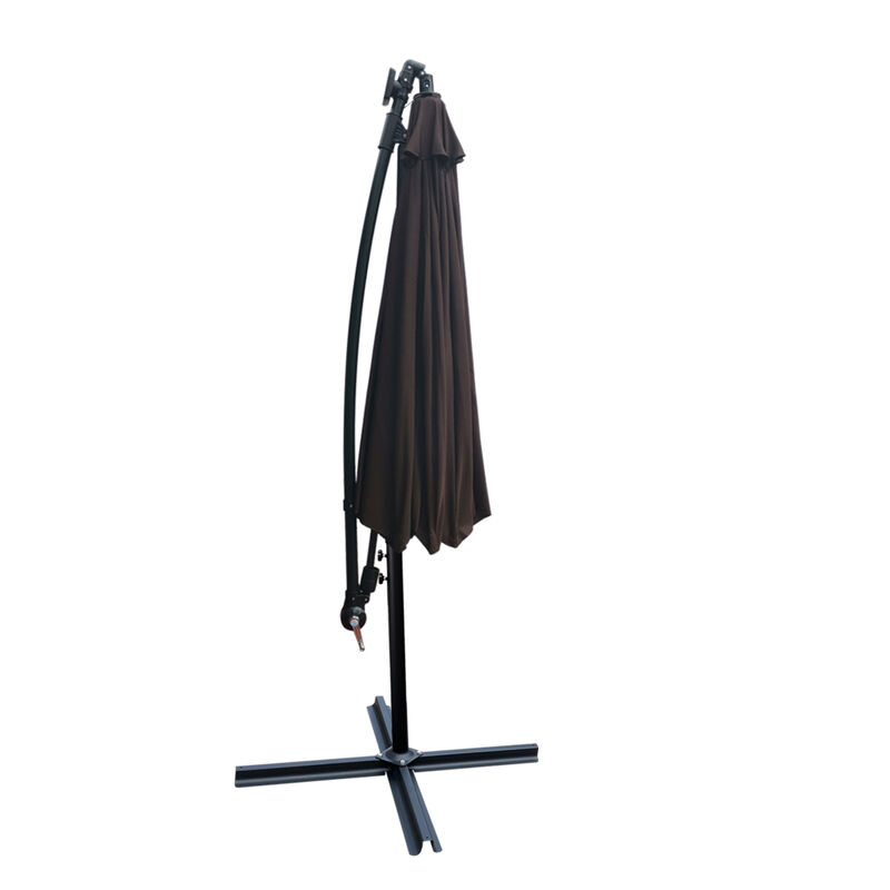 10 FT Outdoor Patio Umbrella Solar Powered LED Lighted Sun Shade Market Waterproof 8 Ribs