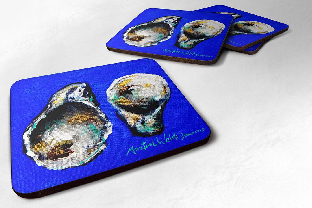 Caroline's Treasures MW1074FC Oyster Up and Down Foam Coasters (Set of 4), 3.5 H x 3.5 W, Multicolor