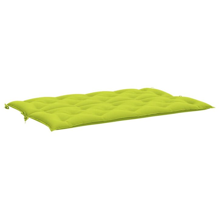 Claire 2pc Outdoor Cushion for Bench, Tufted Green Oxford Fabric - Benzara