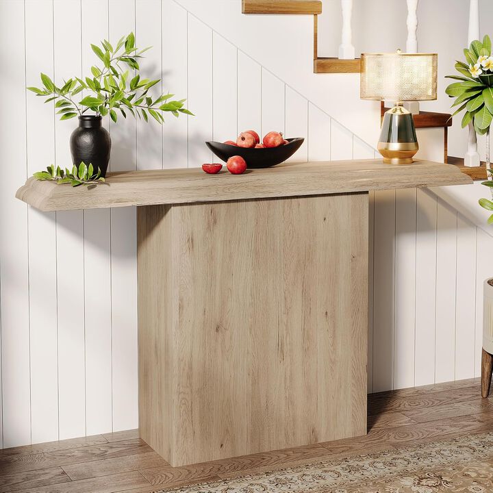 41" Farmhouse Console Table, Simple Hallway Table, Wood Sofa Table for Living Room, Entryway, Oak