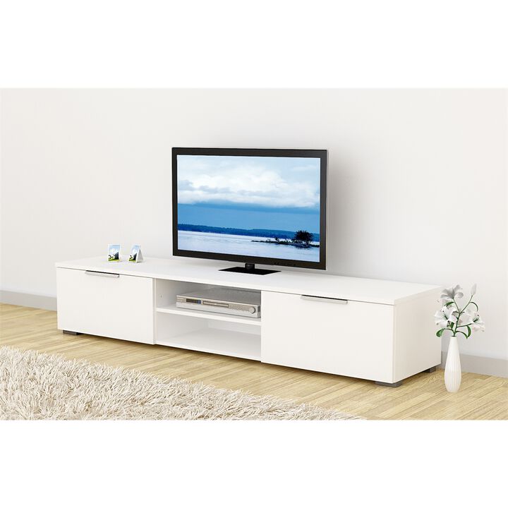 Tvilum Match 2 Drawer 2 Shelf TV Stand, White High Gloss