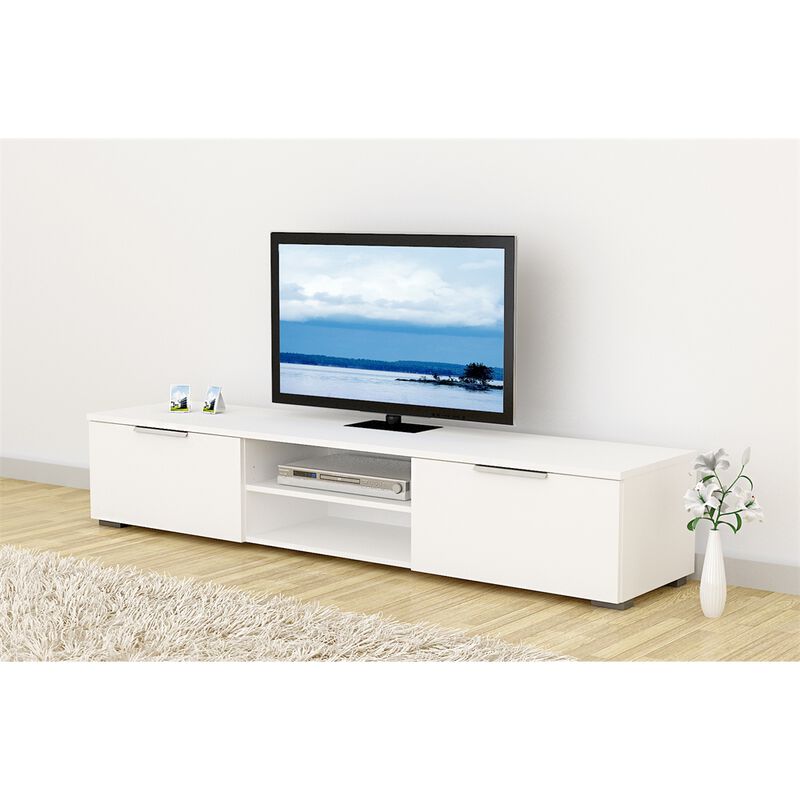 Tvilum Match 2 Drawer 2 Shelf TV Stand, White High Gloss