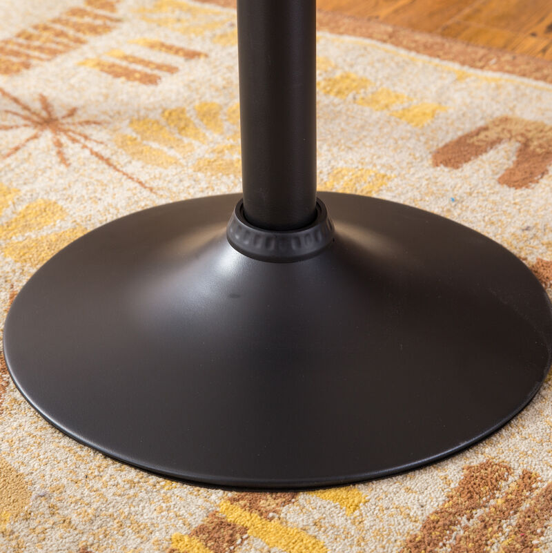 Swivel Black Bonded Leather Adjustable Bar Stool, Set of 2