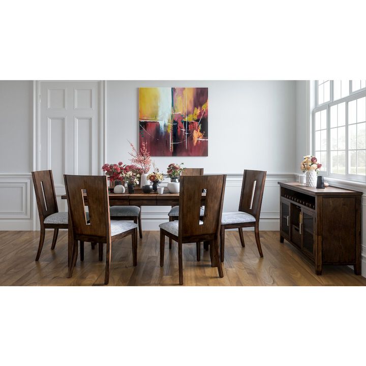 Jofran Urban Icon Contemporary 66 Seven-Piece Dining Set with Upholstered Chairs
