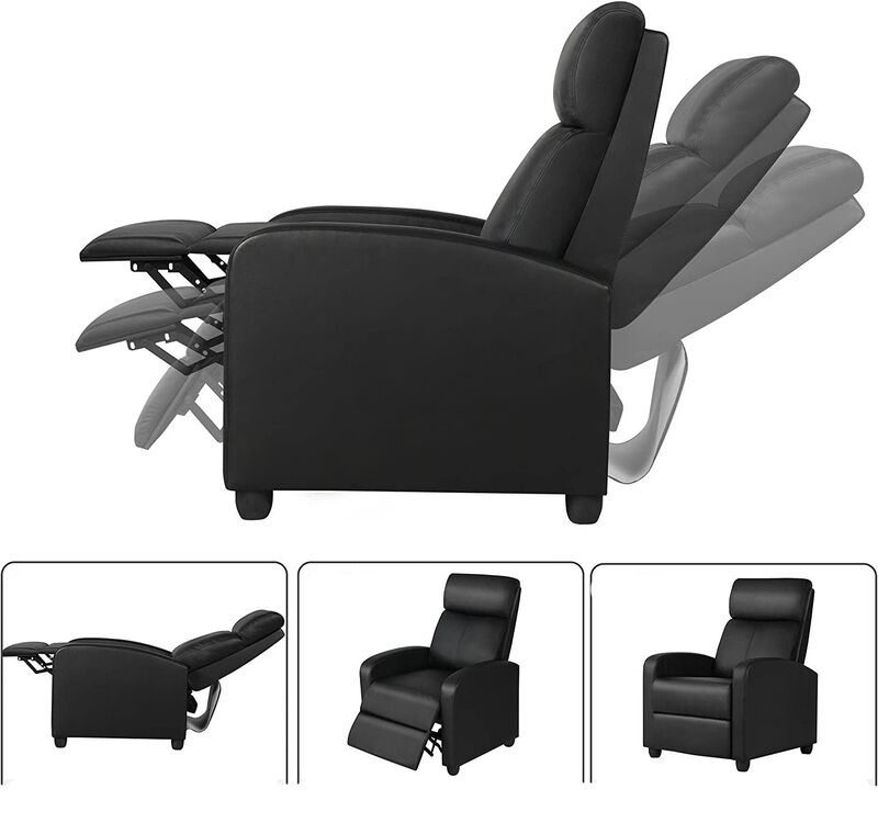 High Density Faux Leather Push Back Recliner Chair