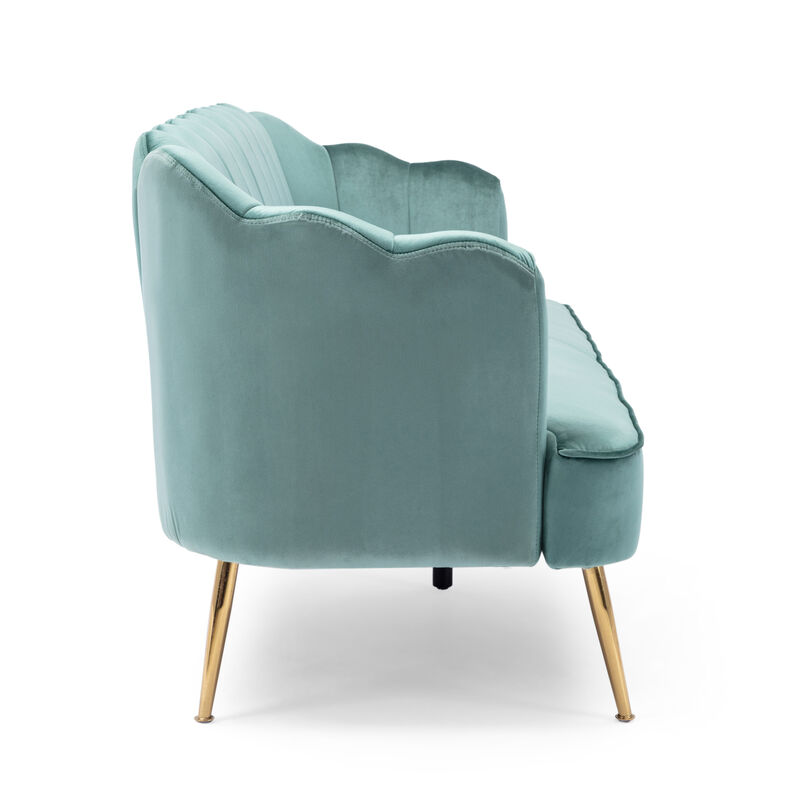 Merax Shell Design 3 Seats Velvet Sofa