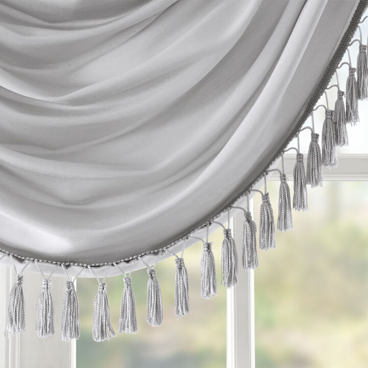 Gracie Mills Aurelius Faux Silk Sheen Waterfall Embellished Valance